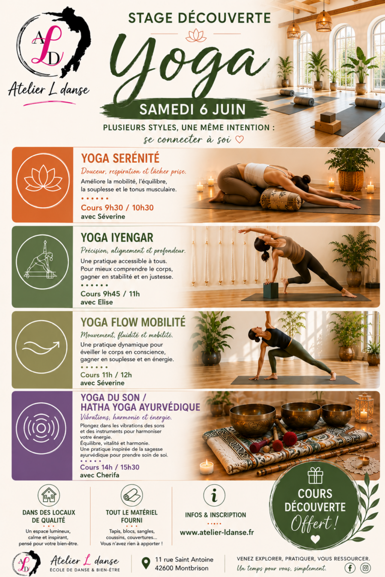 STAGE DECOUVERTE YOGA / SAMEDI 6 JUIN 2026
